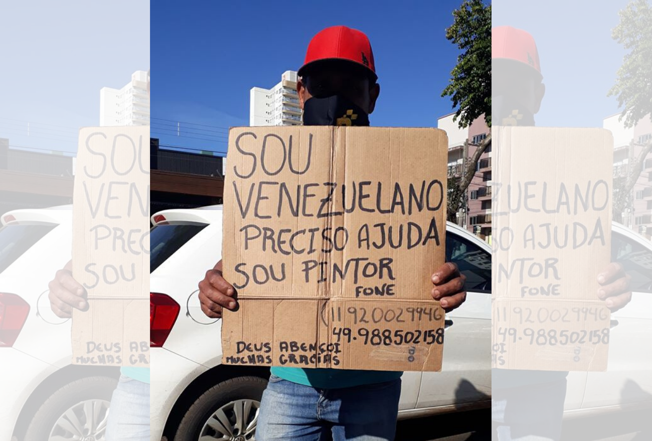 Venezuelano busca por emprego e moradia e conta com a ajuda da comunidade