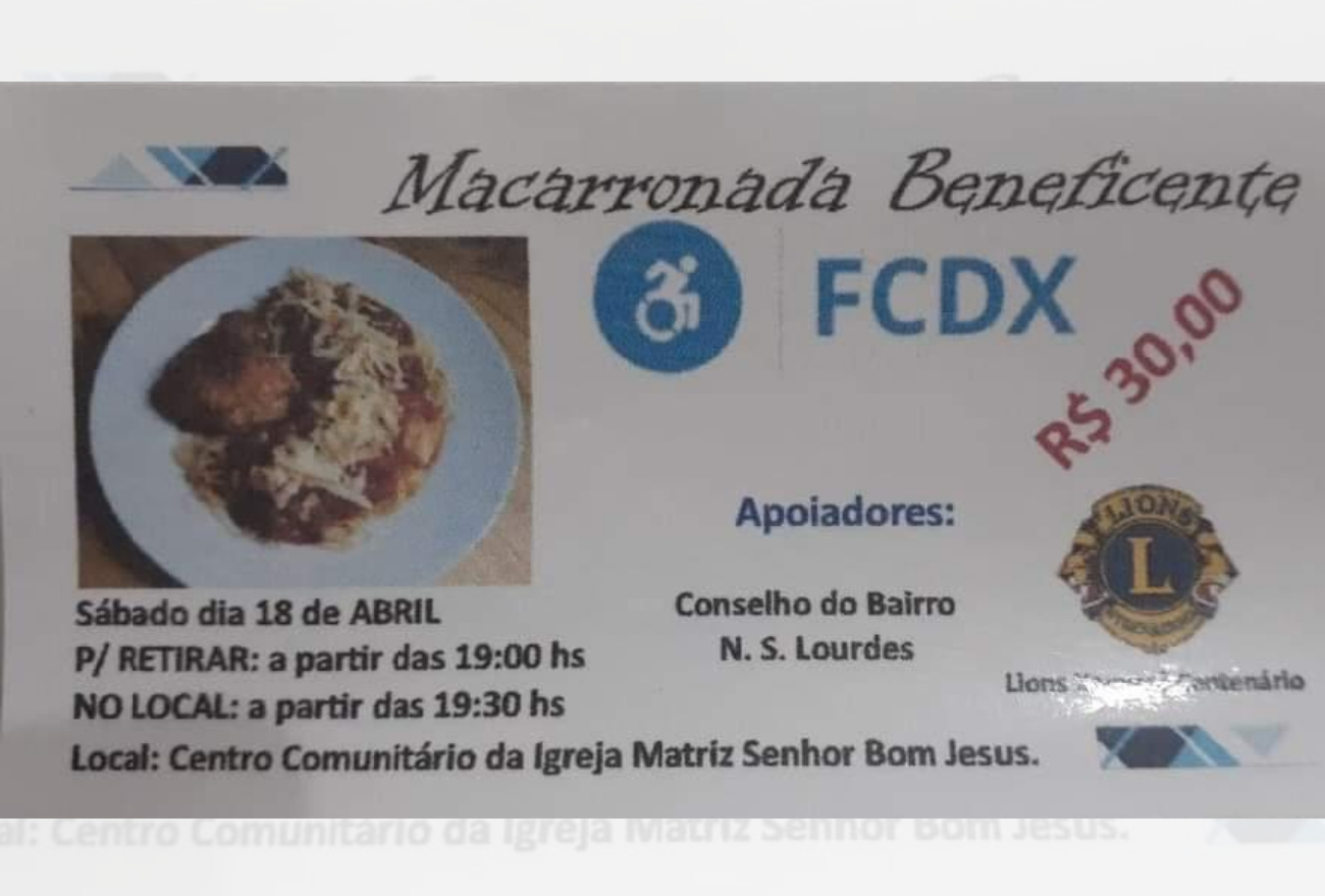 Dinheiro da macarronada beneficente da FCDX será devolvido