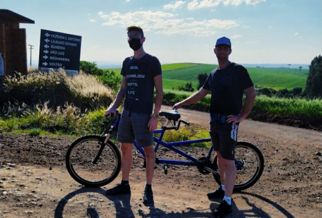 Pai e filho: xanxerense Leandro Bicigo conta sua paixão pelo ciclismo e o pedal em dupla
