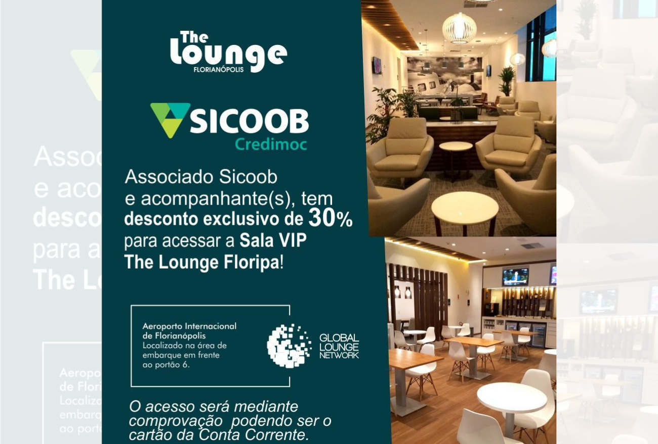 Associado Sicoob pode aproveitar convênio com Sala Vip do aeroporto de Florianópolis