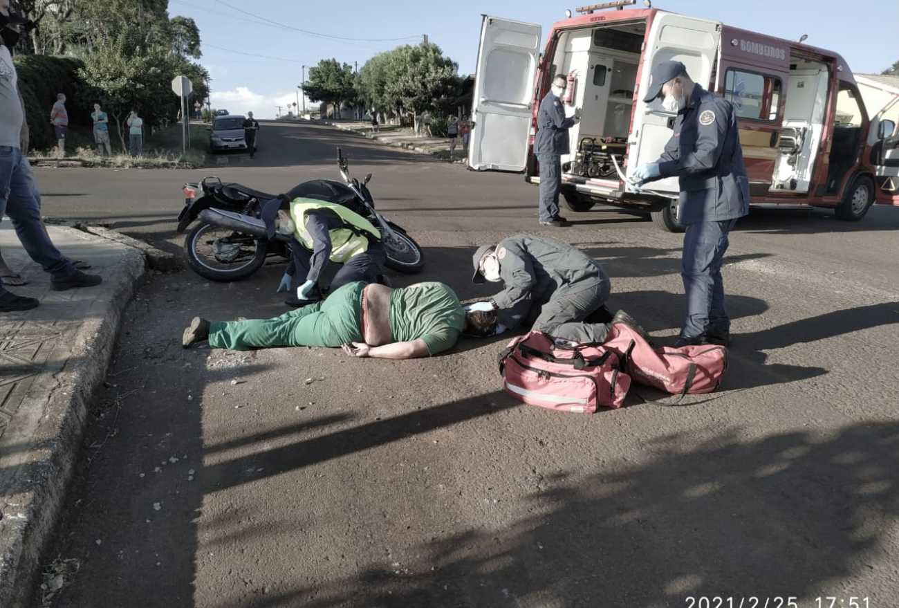 Motociclista sofre várias fraturas após acidente, em Xanxerê