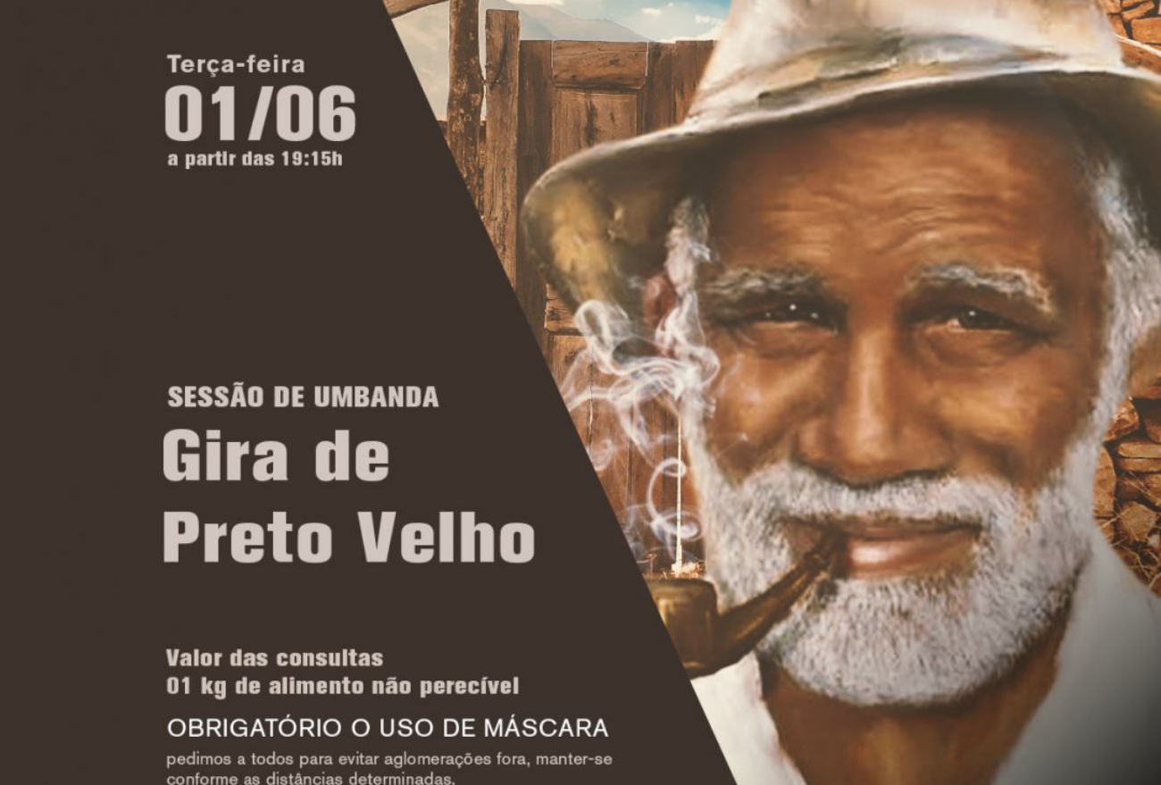 Terreiro de Umbanda realiza hoje sessão Gira do Preto Velho