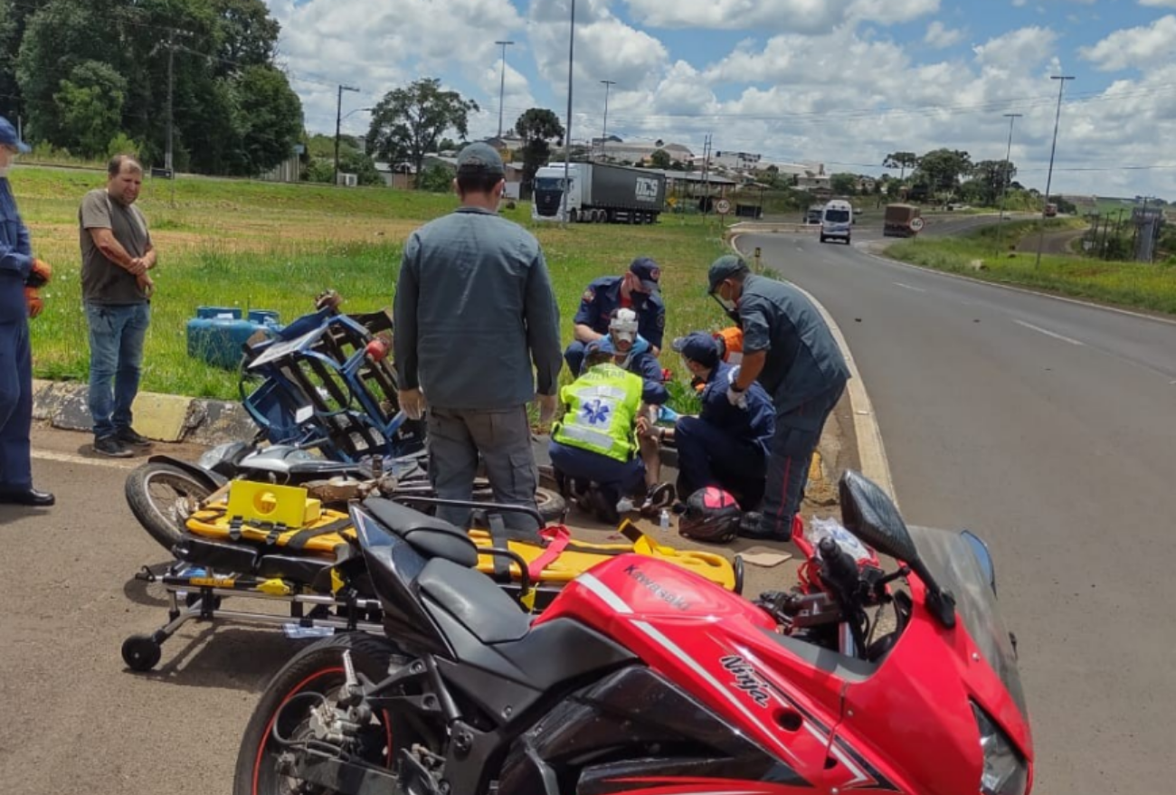 Motociclistas ficam feridos após colisão na BR-282, em Xanxerê