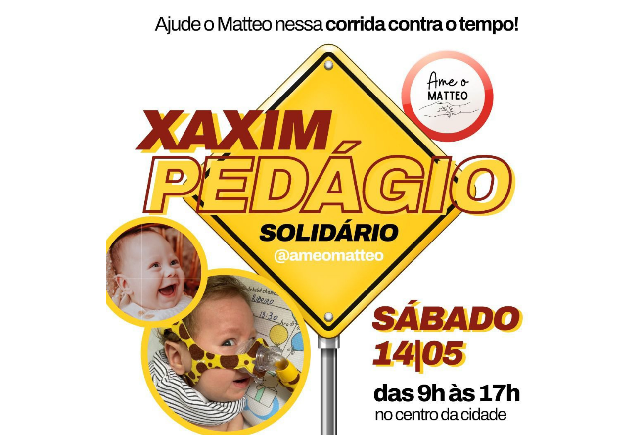 Pedágio do Matteo será realizado em Xaxim neste sábado (14)