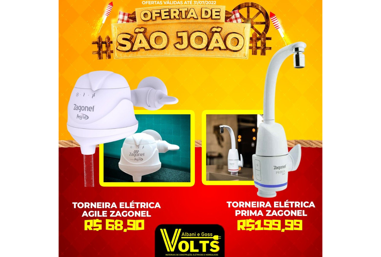 Ofertas de São João você só encontra na Volts Materiais Elétricos e Hidráulicos
