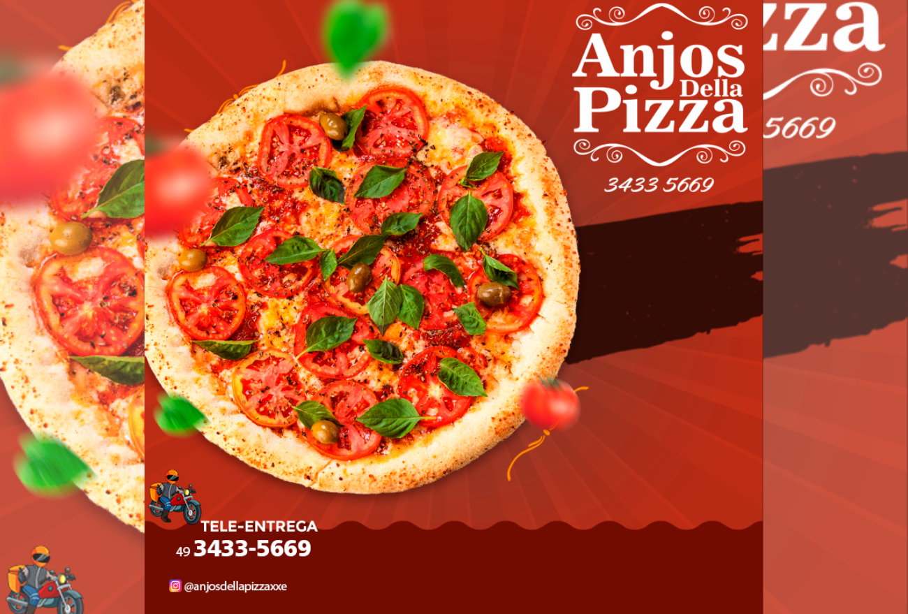 Pizzas com ingredientes frescos e saborosos você só encontra na Anjo Della Pizza