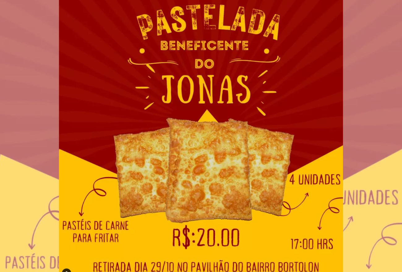 Amigos promovem Pastelada Beneficente para ajudar jovem que sofreu acidente de trânsito