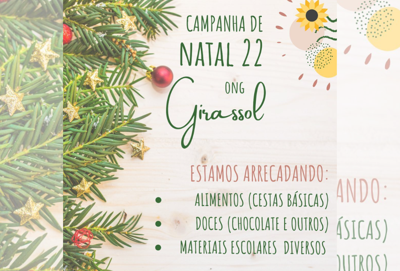 Ong Girassol está com campanhas de arrecadação para o Natal