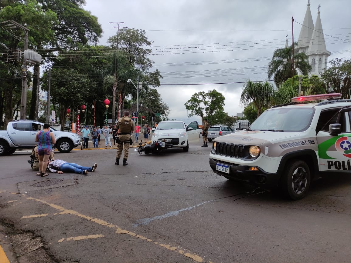 Acidente de trânsito com vítima é registrado no Centro de Xanxerê