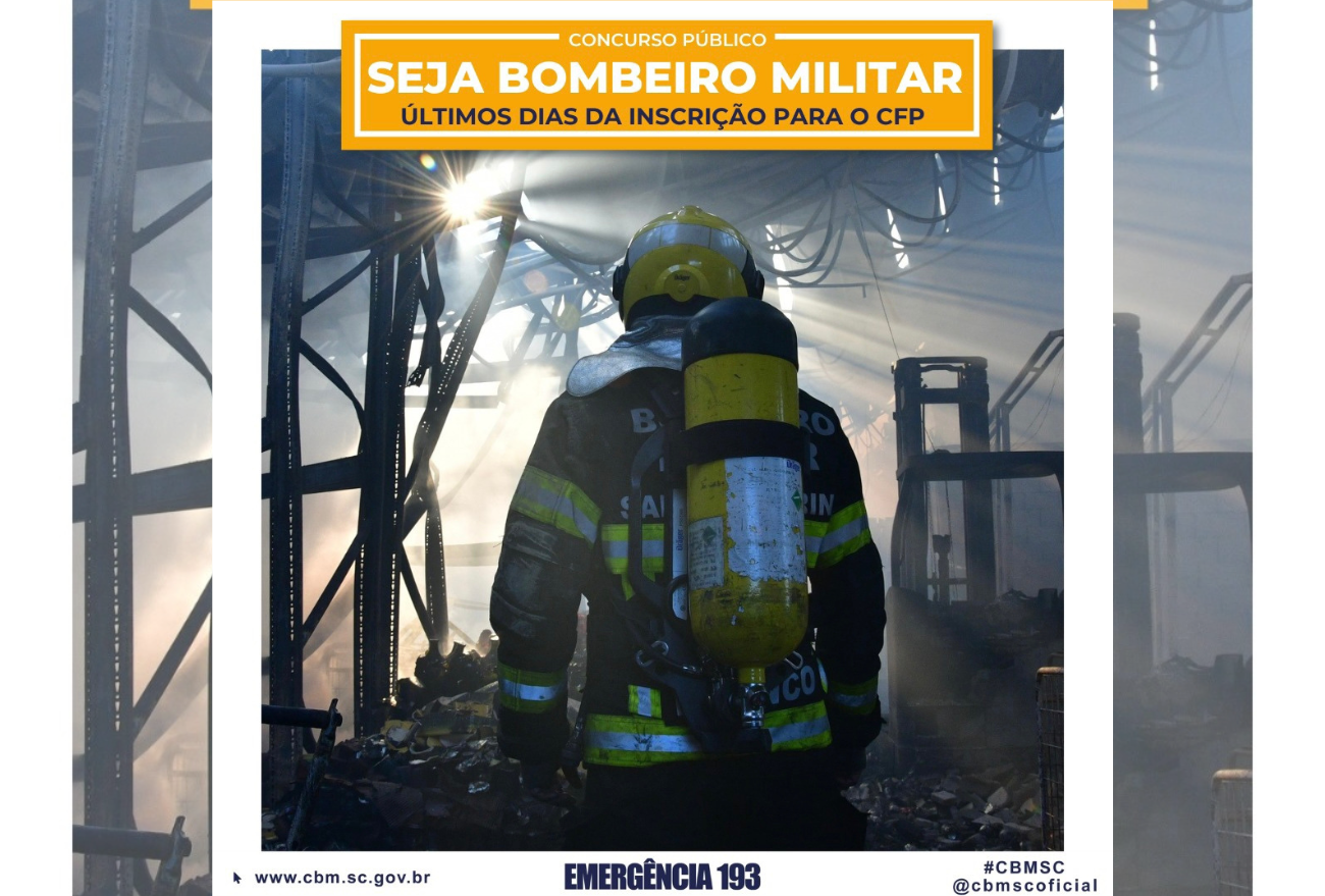 Corpo de Bombeiros: últimos dias para as inscrições do concurso público