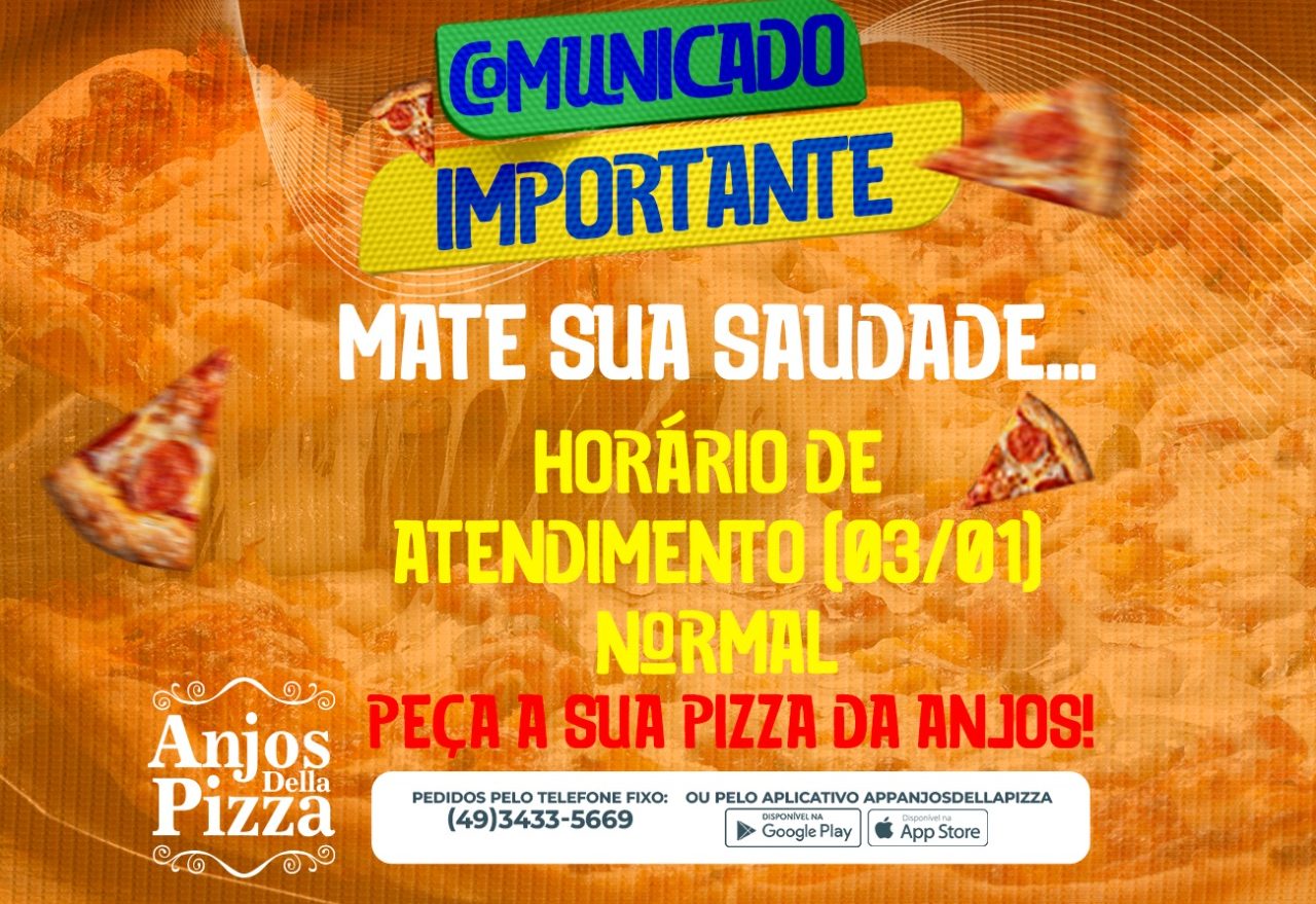 Quarta-feira pede pizza da Anjos Della Pizza, a melhor da cidade!