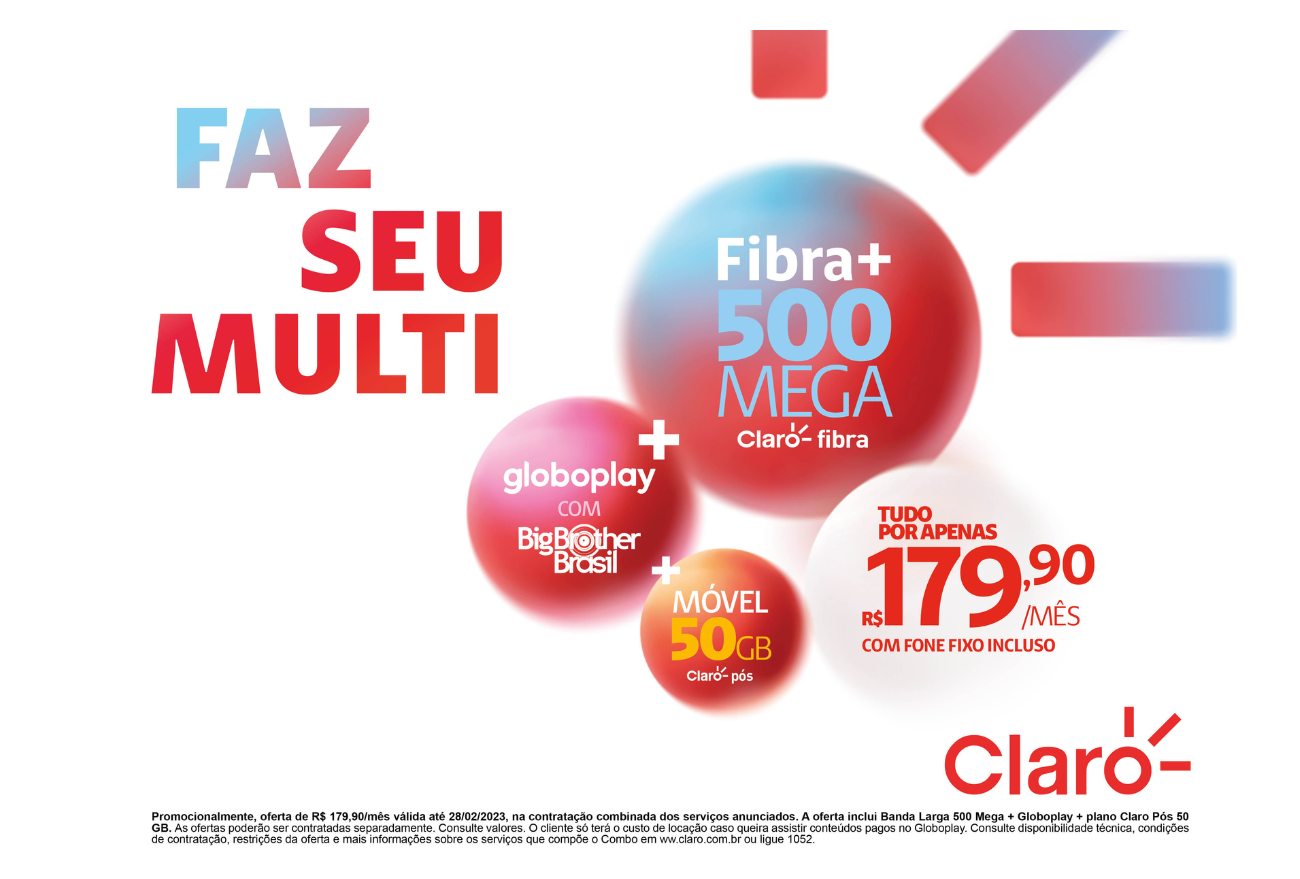 Claro fibra 500 mega por apenas R$ 99,90 é na Claro Xanxerê!