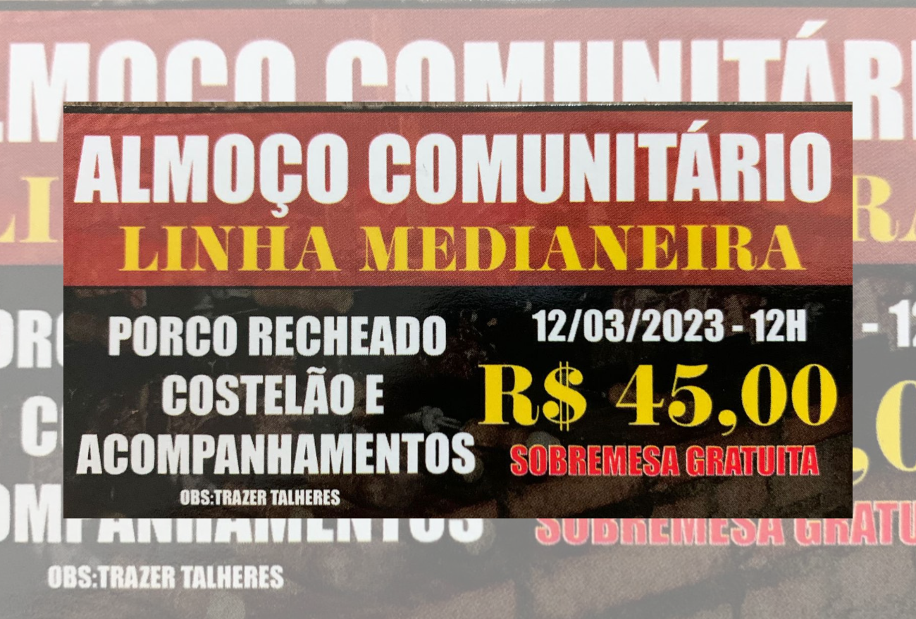 Comunidade da linha de Medianeira promove almoço comunitário