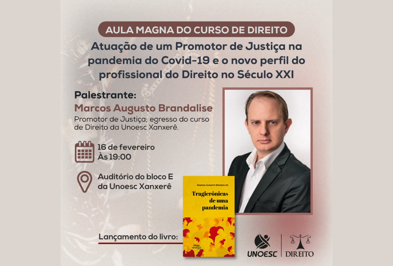 Promotor Marcos Brandalise realiza lançamento do seu livro “Tragicrônicas de uma pandemia”