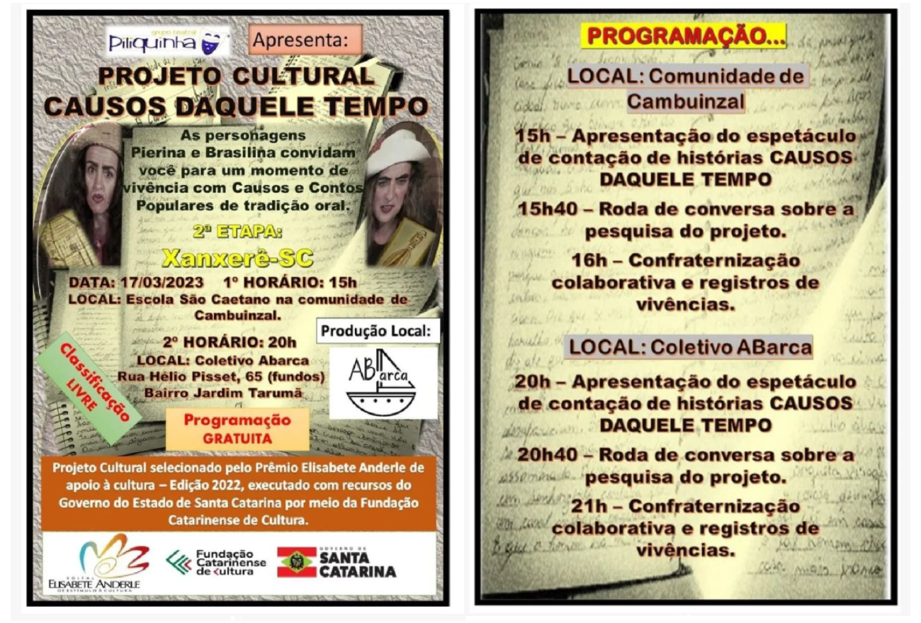 Xanxerê receberá projeto cultural “Causos Daquele Tempo”