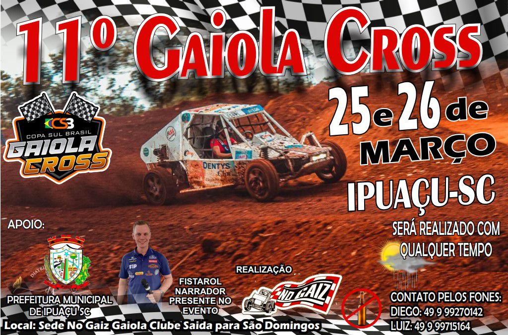 Equipe No Gaiz promoverá 11° evento de Gaiola Cross em Ipuaçu