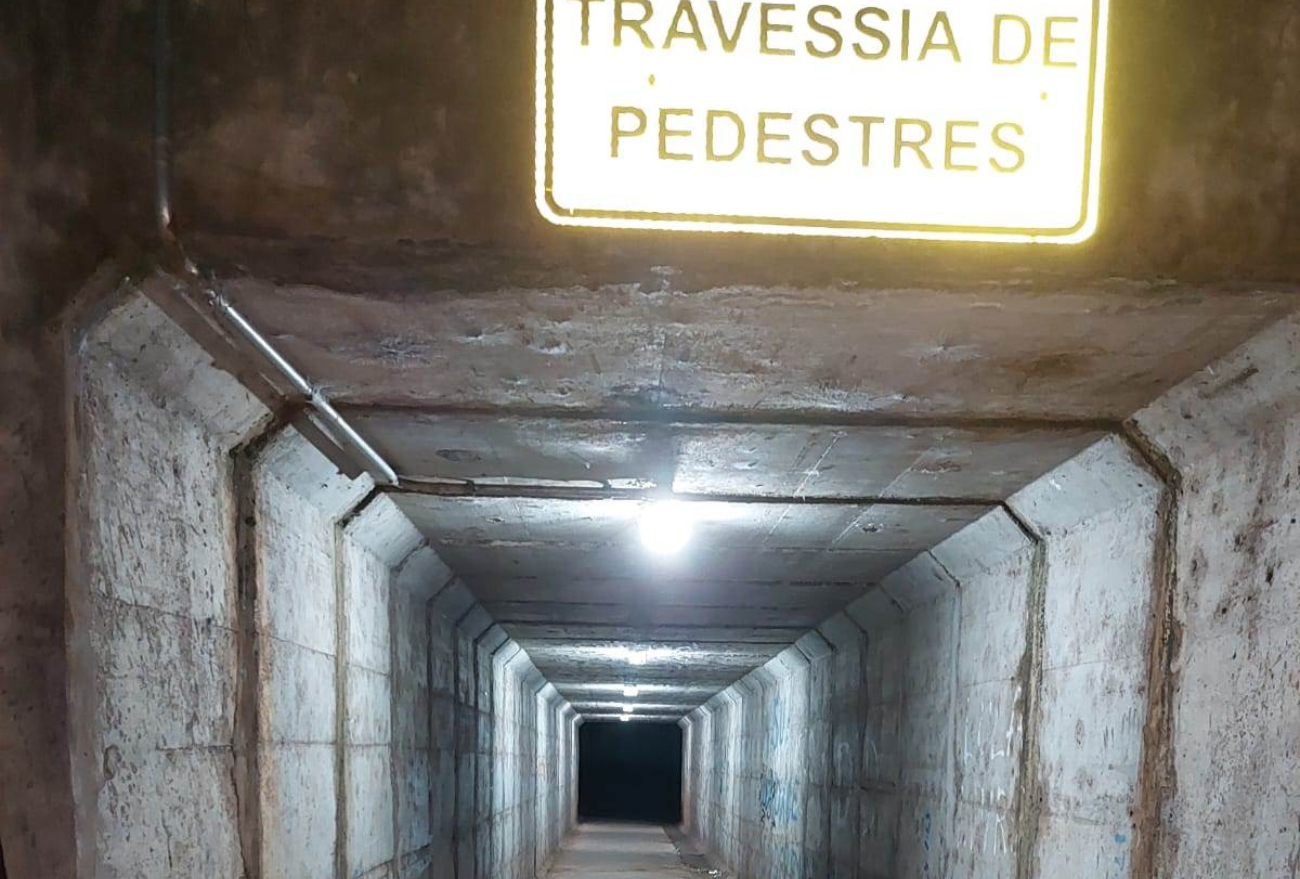 Prefeitura de Xanxerê refaz troca da iluminação pública no túnel da BR-282