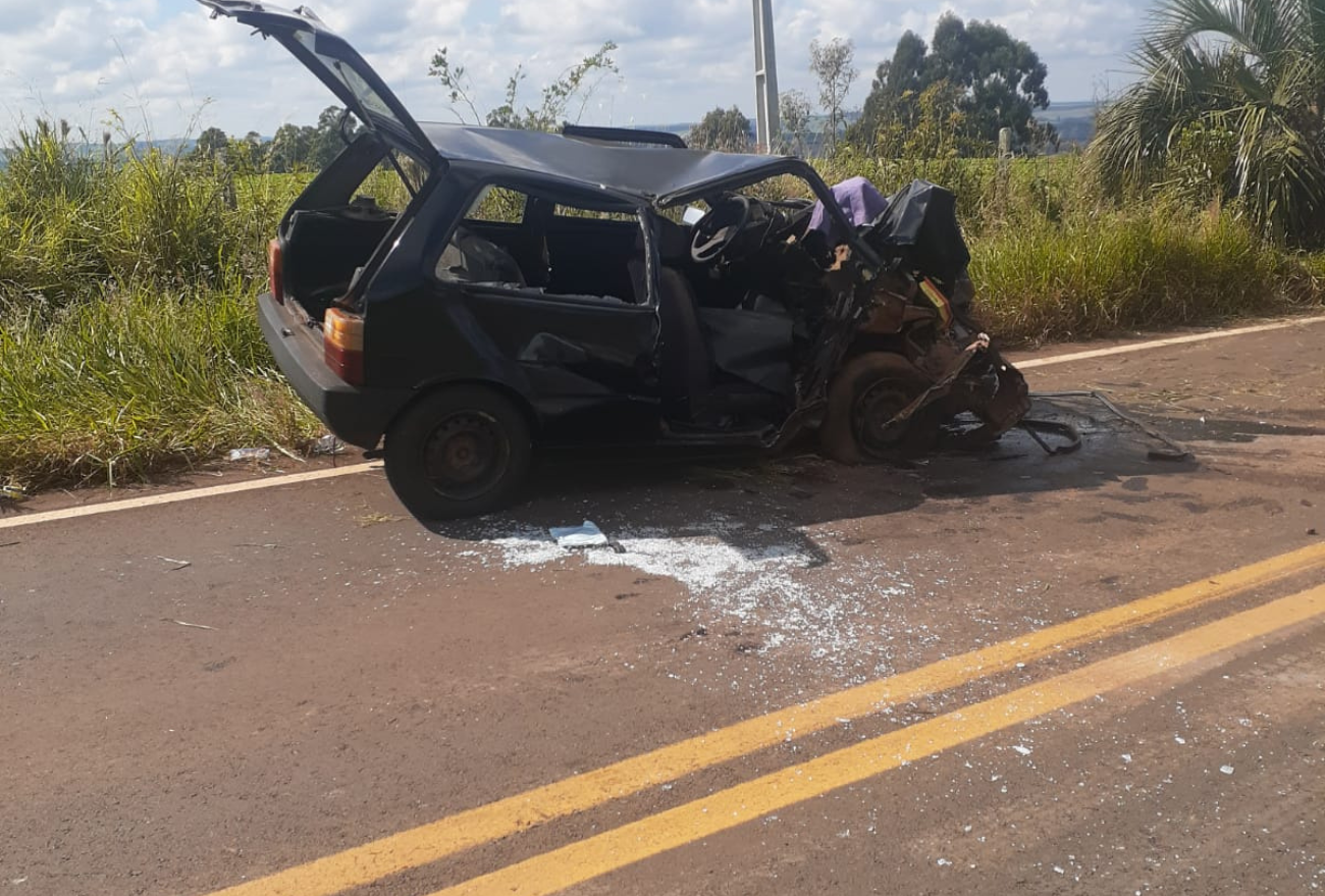 Acidente de trânsito deixa vítima presa às ferragens na SC – 480 em São Domingos