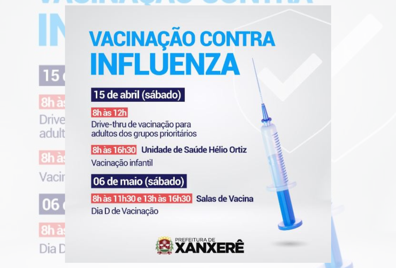 Campanha de vacinação contra a gripe começa nesta segunda-feira (10)