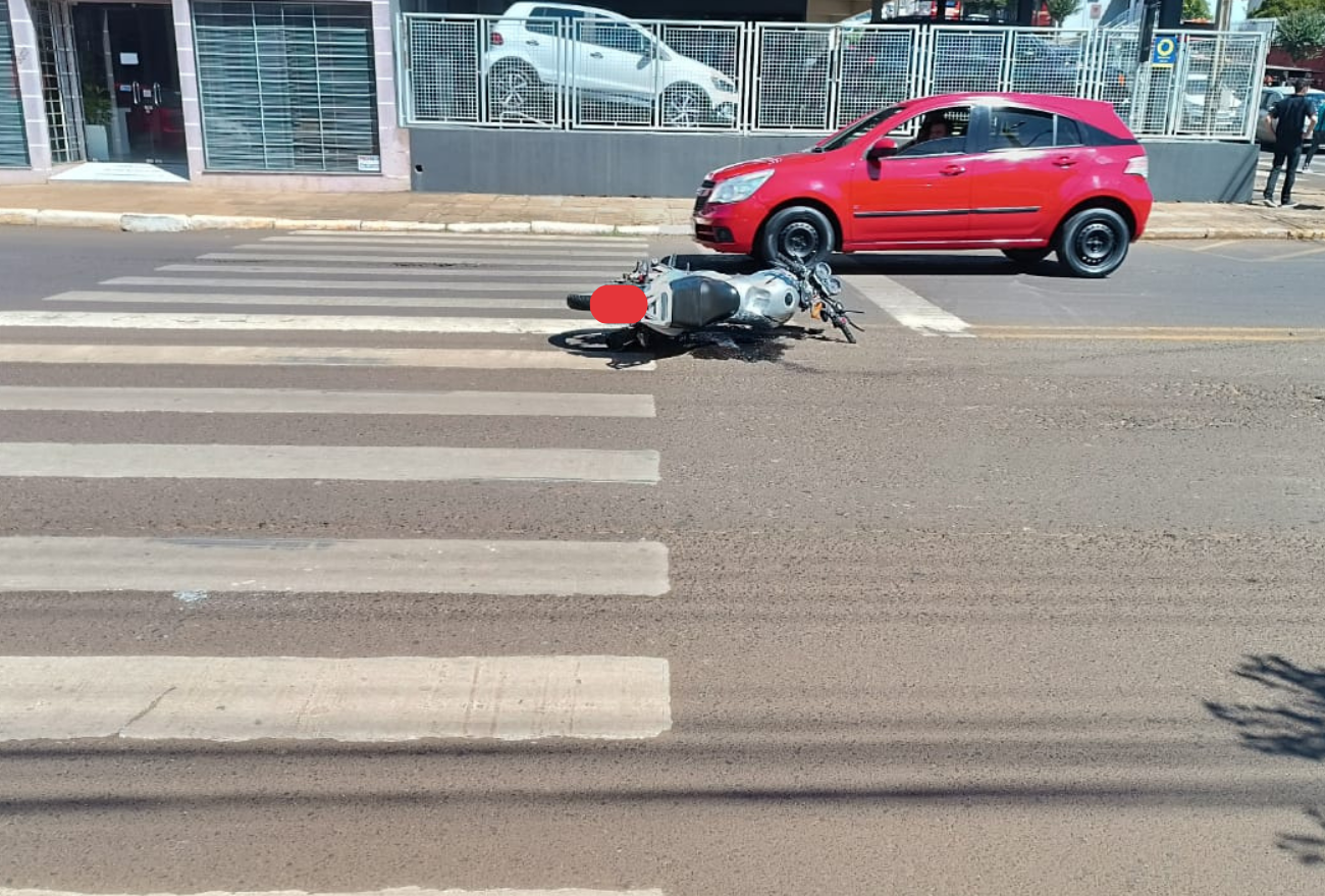 Colisão entre carro e moto é registrado em Xanxerê