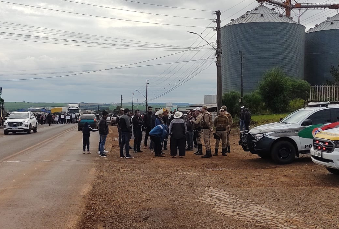 Manifestação indígena é registrada na SC 155 em Abelardo Luz