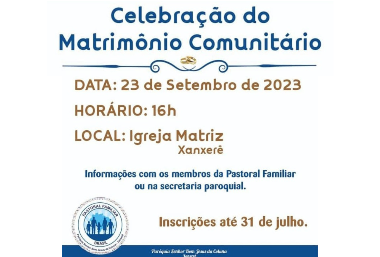 Matrimônio Comunitário será realizado no mês de setembro, em Xanxerê