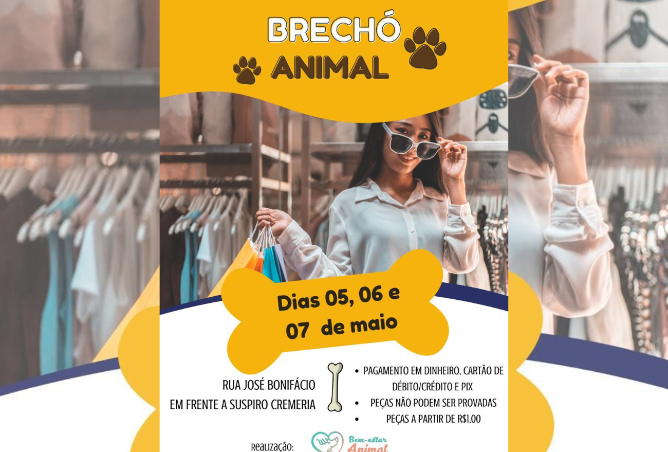 Grupo Bem Estar Animal promove 12ª edição do Brechó Animal com peças a partir de R$1,00