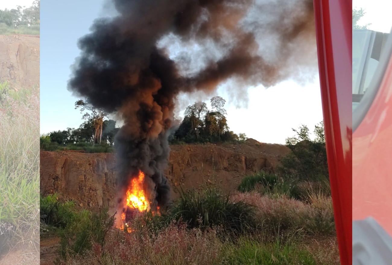 Incêndio em veículo é registrado na SC – 155, em Xanxerê