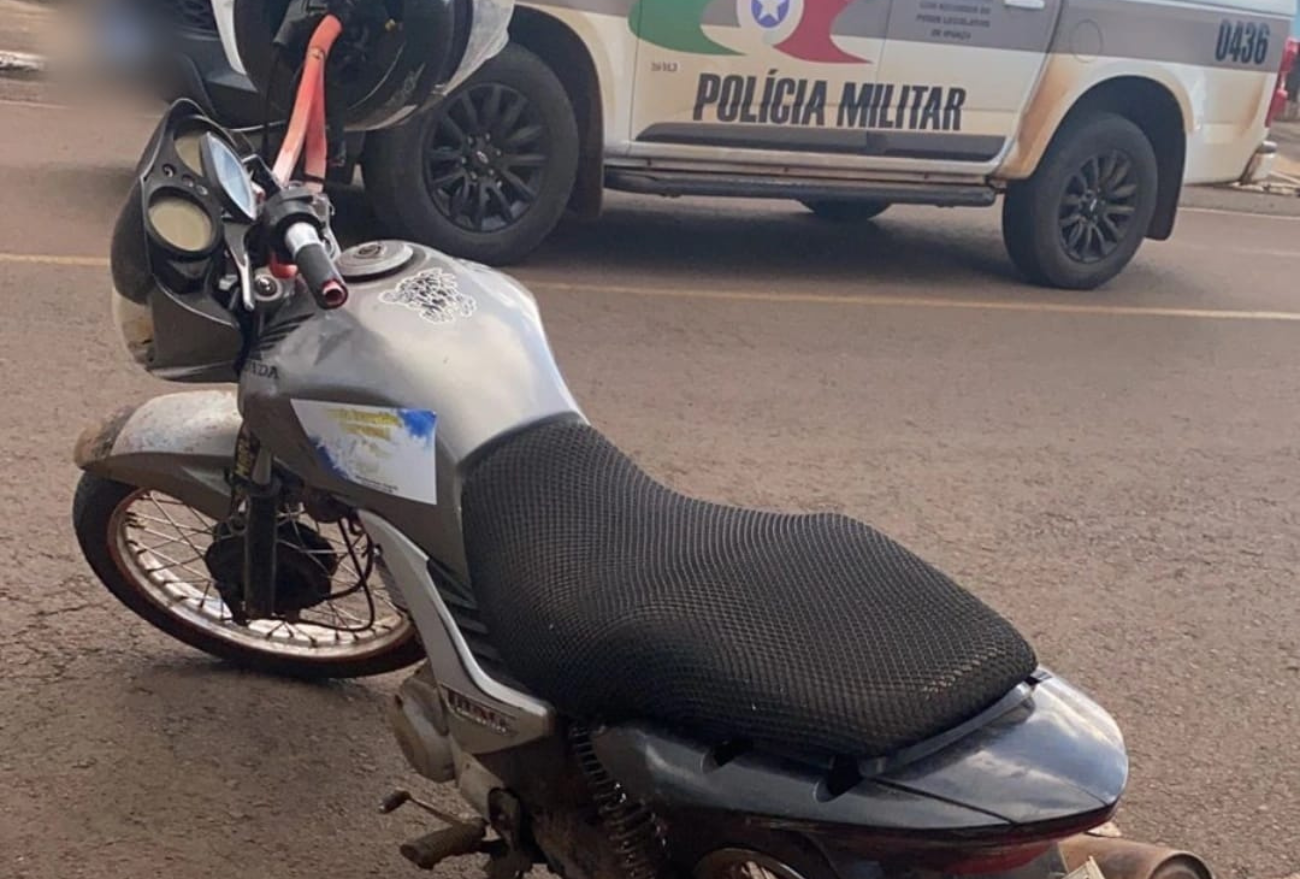 Motocicleta furtada em janeiro de 2023 é recuperada pela Polícia Militar, em São Domingos