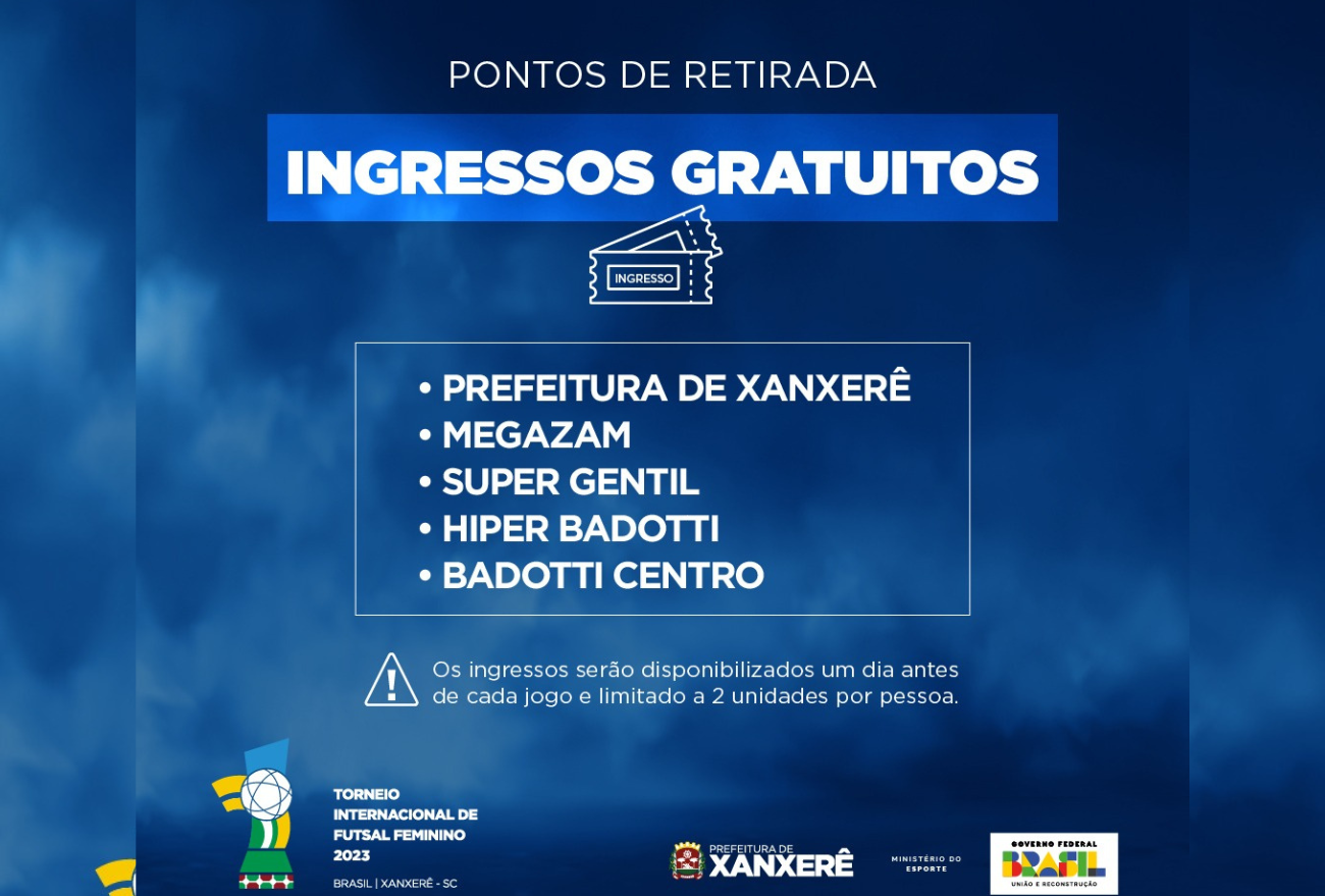 Tabela do torneio internacional de futsal feminino em Xanxerê é