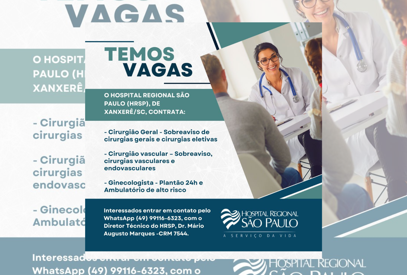 Vagas de emprego no Hospital Regional São Paulo