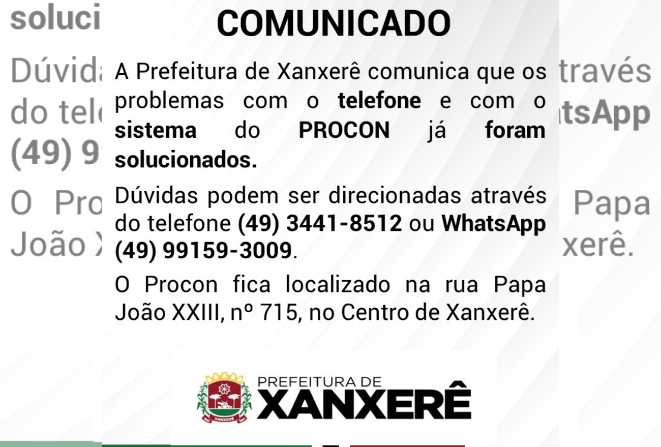 Prefeitura de Xanxerê emite comunicado