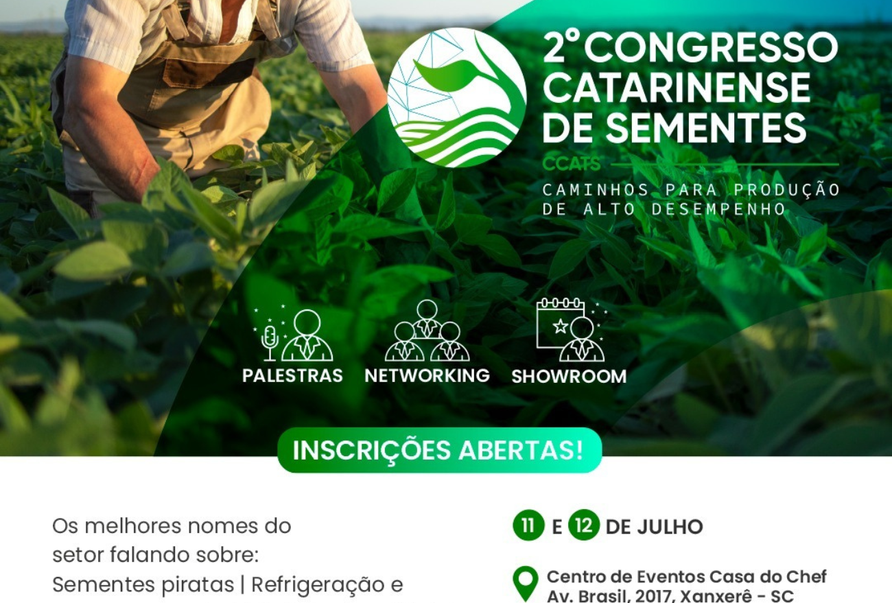 Congresso catarinense de sementes terá sua 2° edição em Xanxerê