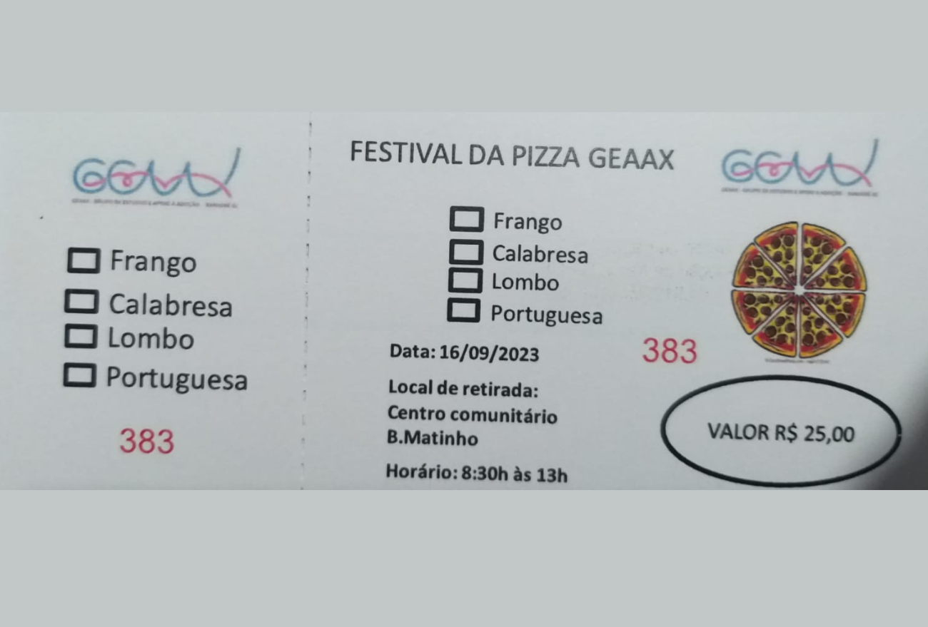 Festival da Pizza GEAAX: em prol das Casas de acolhimento