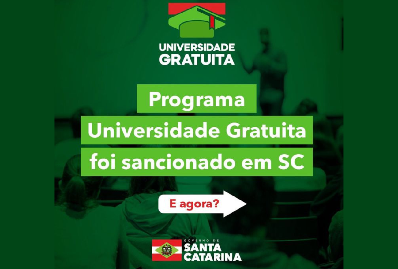 Universidade gratuita: lei foi sancionada em Santa Catarina