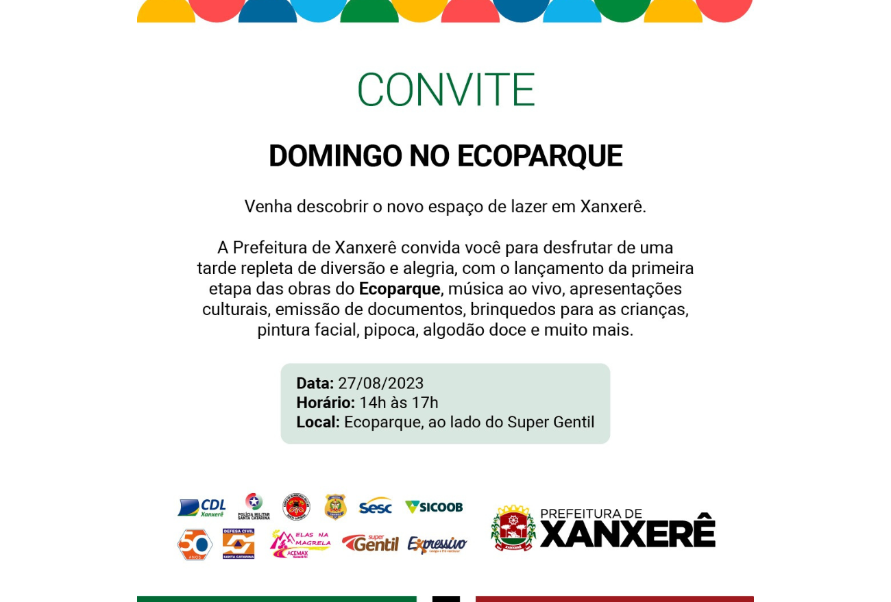 Prefeitura de Xanxerê e entidades parceiras promovem ação no Ecoparque, neste domingo (27)