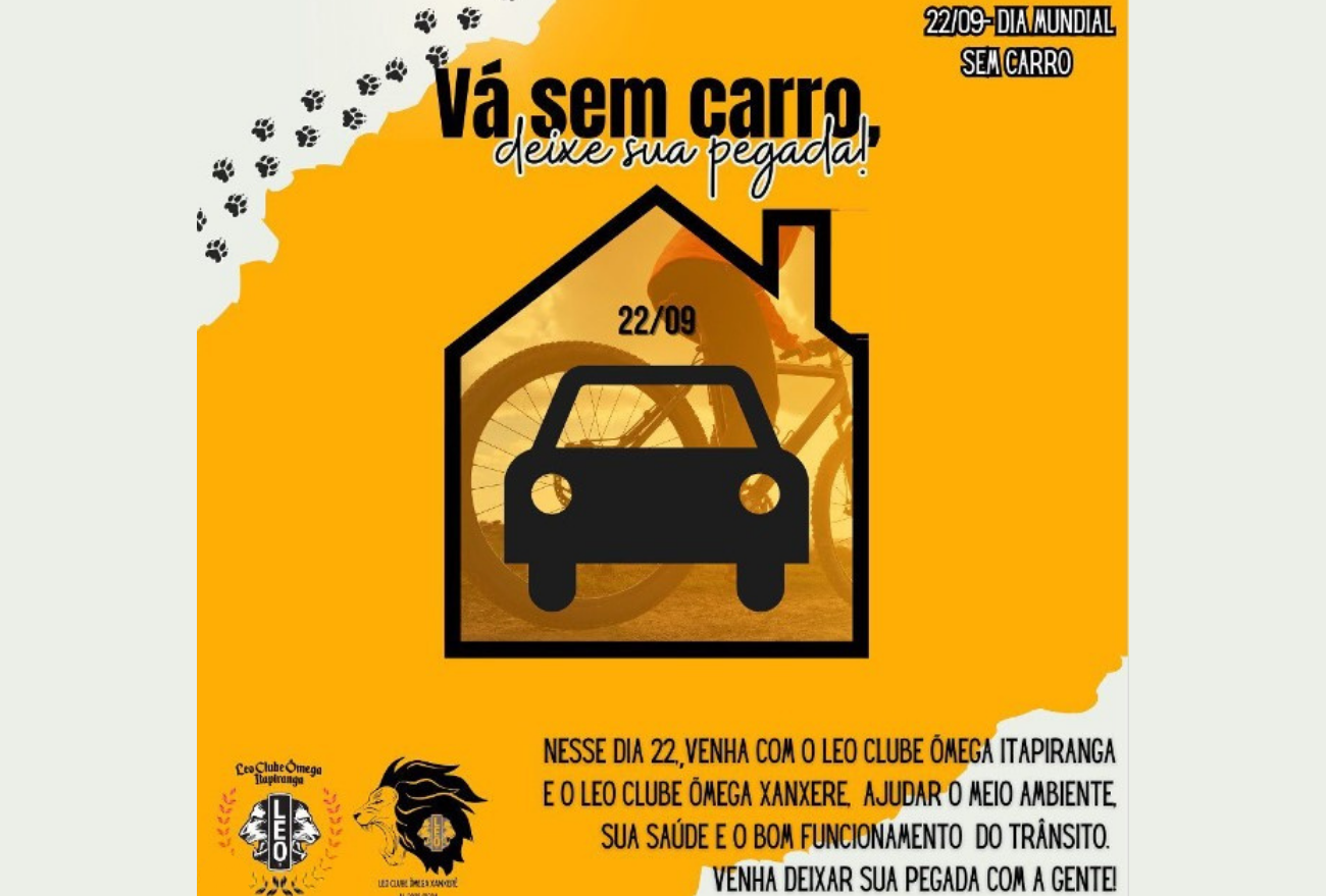 Grupos LEO Clube celebram o Dia Mundial sem carro na próxima sexta-feira (22)