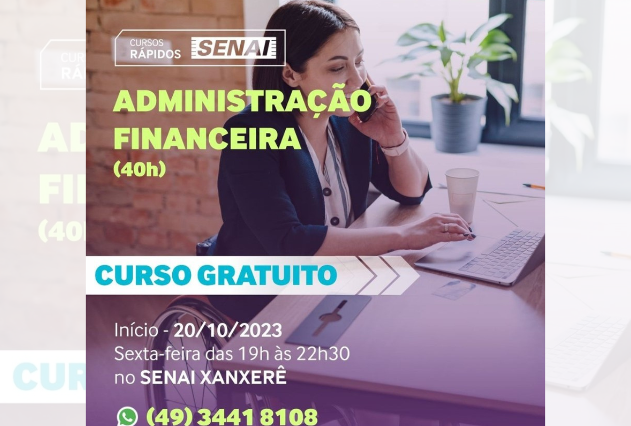 SENAI Xanxerê oferece curso gratuito na área de administração