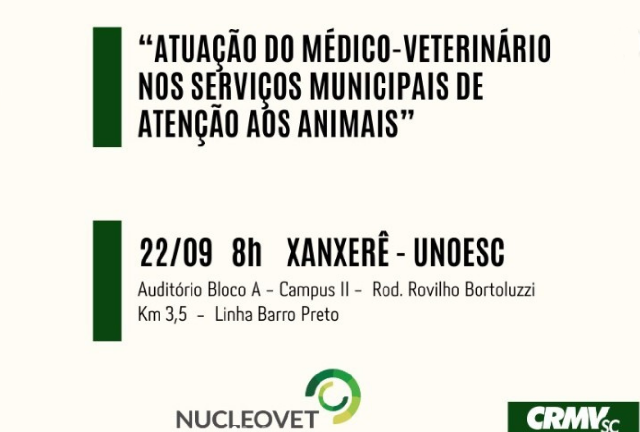 CRMV/SC promove seminários sobre a profissão do cuidado animal em Xanxerê