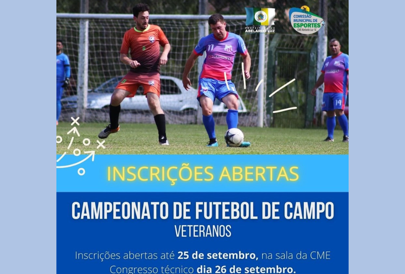 Abertas inscrições para Campeonato Municipal de Futebol de campo, em Abelardo Luz