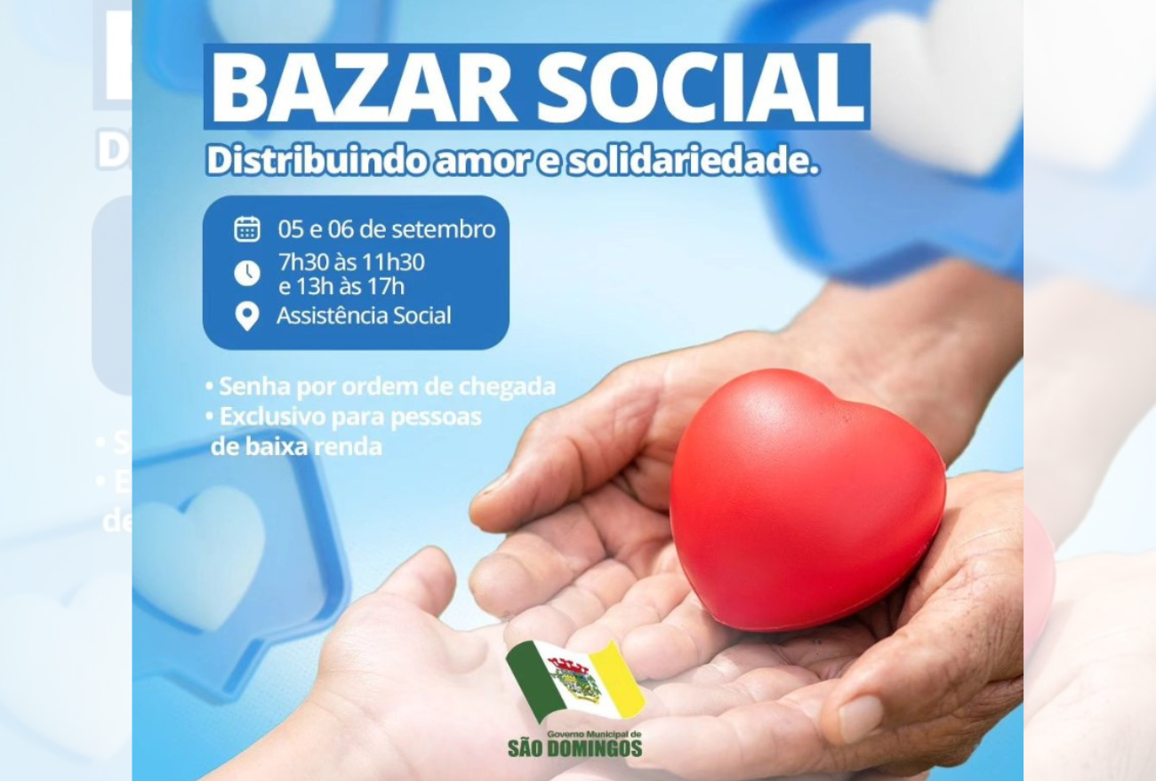 Prefeitura de São Domingos promove Bazar Social nesta semana