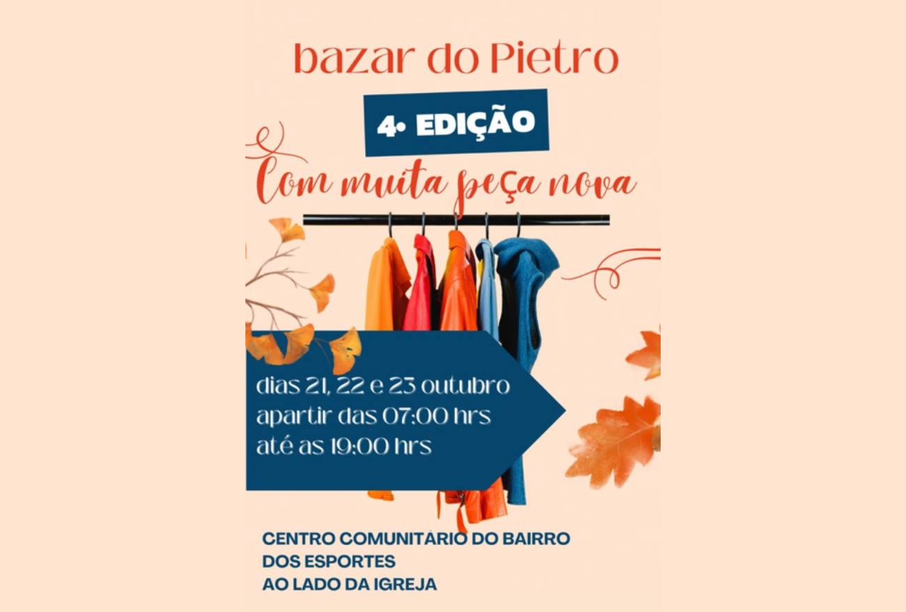 Bazar solidário em prol do Pietro acontece neste mês