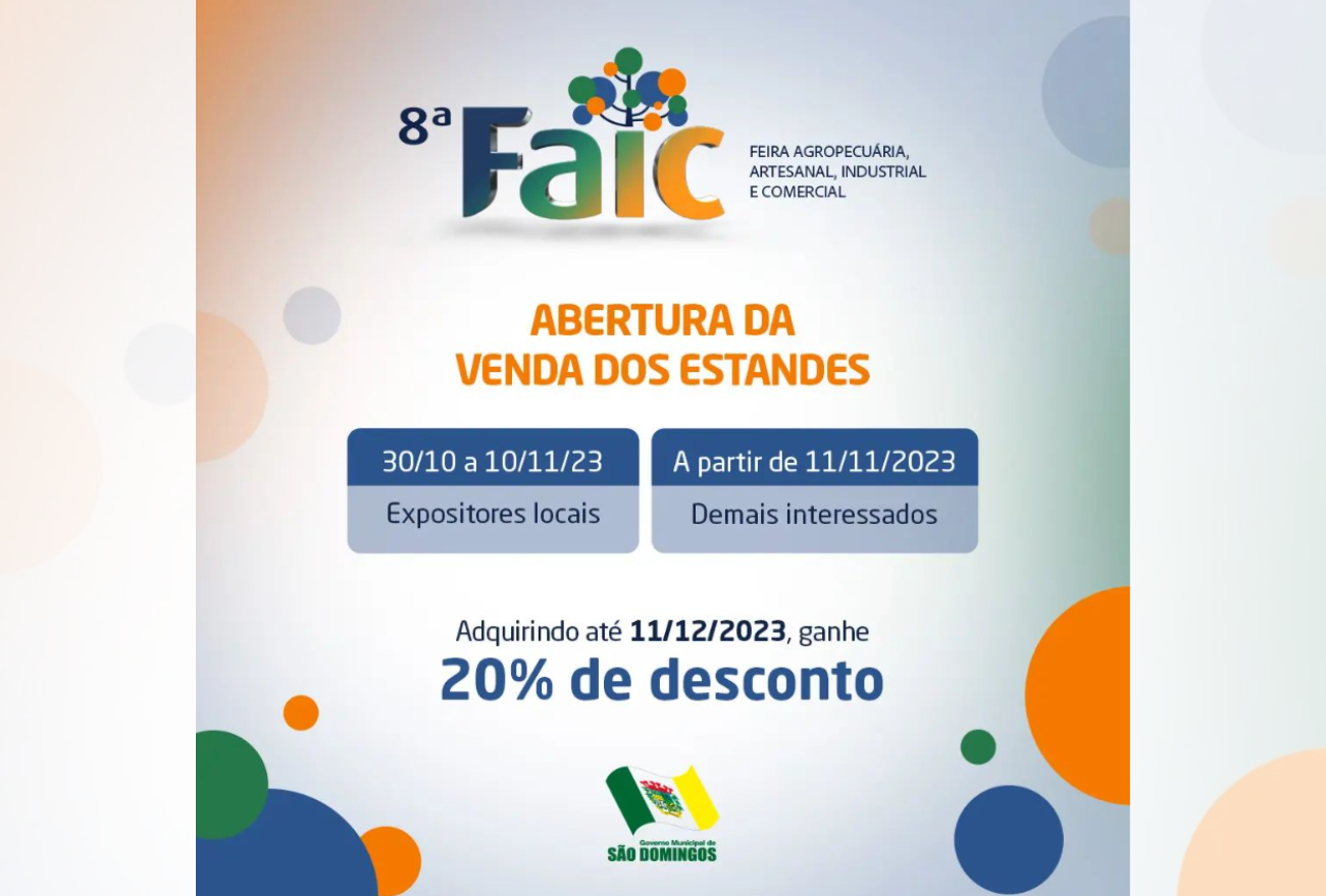 Prefeitura de São Domingos realiza a abertura da venda de estandes para FAIC 2024